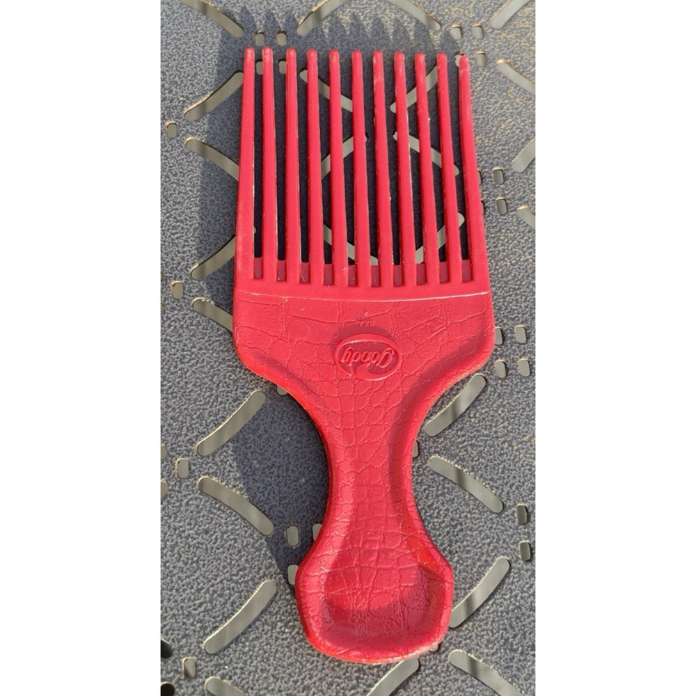 Vintage Goody Lift Comb Hair Pick with Handle Retro Hair Care 1980-90s Red Snake